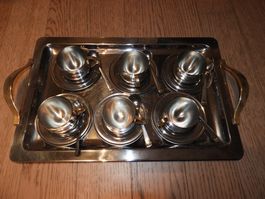 Vintage Kaffee Service Set, Metall, 6 Personen