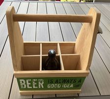 Caisse en bois pour 6 bouteilles avec décapsuleur