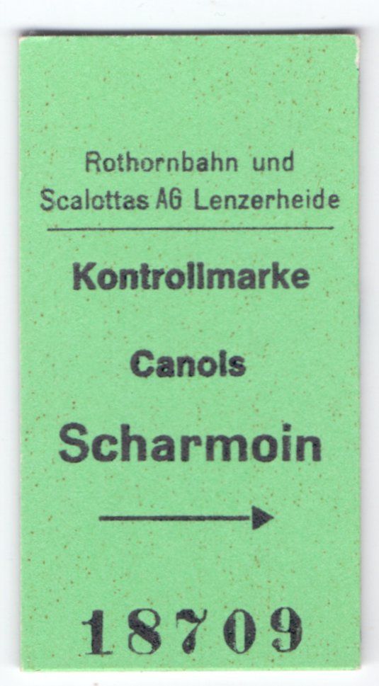 Biglietti: Billette Canols - Scharmoin Kontrollkarte Schlittelbahn – Usato da Langenthal venduto da Sammlungs_aus
