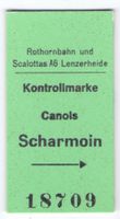 Billette Canols - Scharmoin Kontrollkarte Schlittelbahn