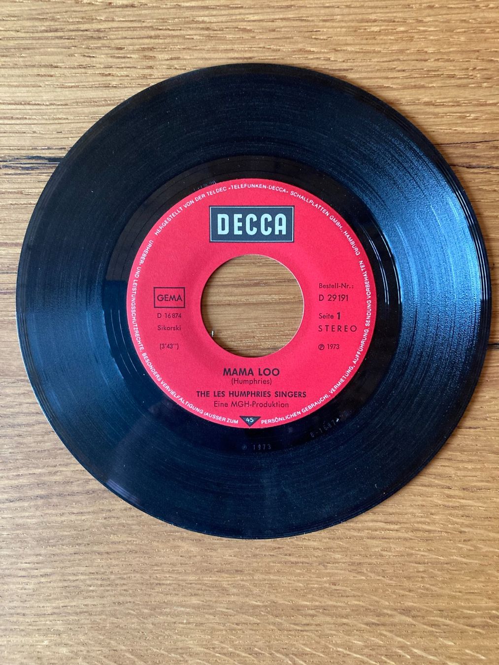 Dischi in vinile: The Les Humphries Singers "Mama Loo" – Usato da Unterlangenegg venduto da Bricalla 1