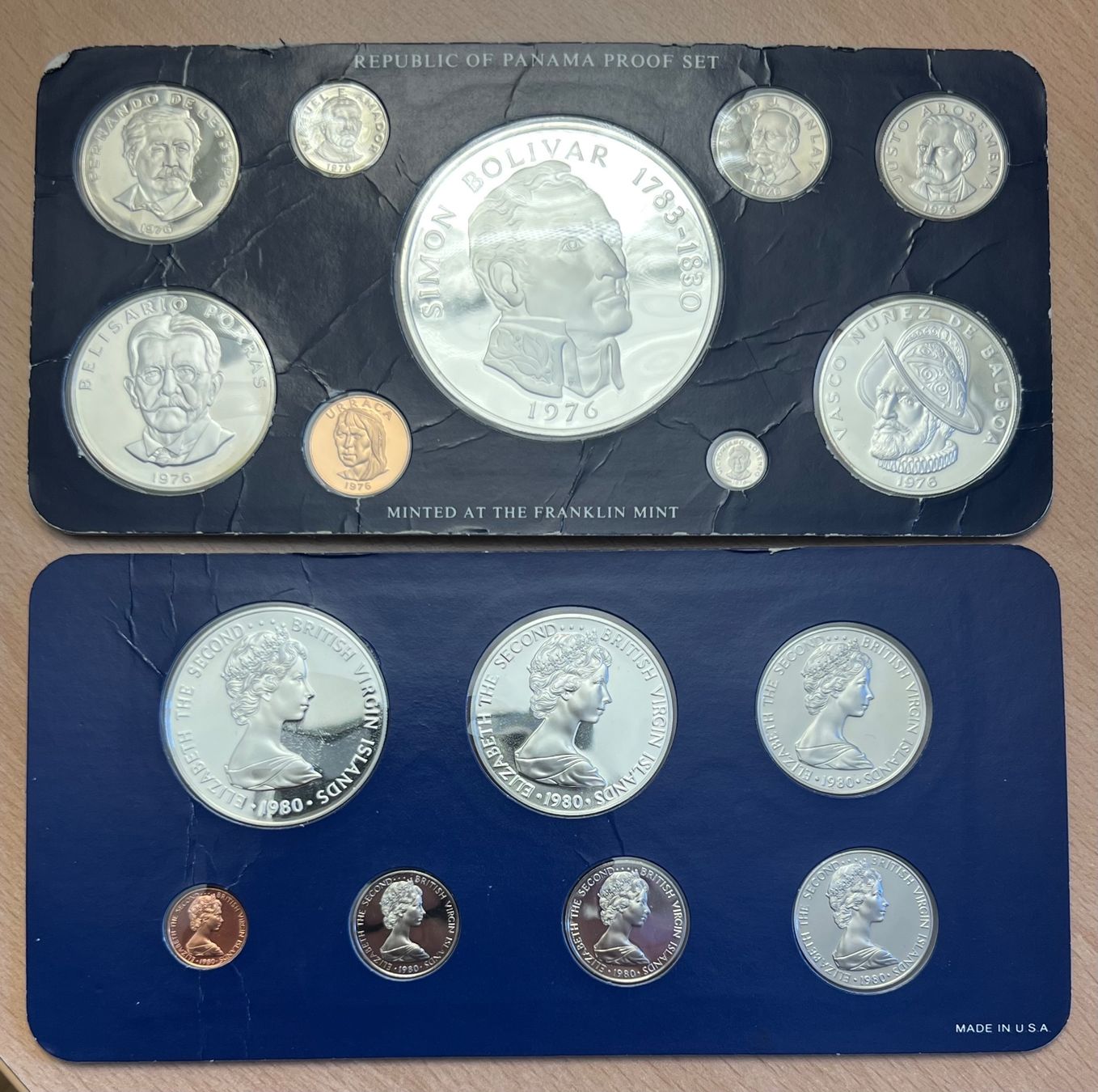 Tutti le monete: Silber Panama & British Virgin Islands Proof Sets Franklin – Nuovo e nell'imballaggio originale da Vaduz venduto da Vella007 3