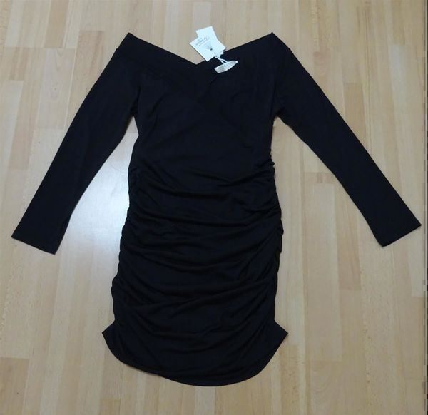 Vestiti: Neues Kleid - mit Raffungen - schwarz – Nuovo e nell'imballaggio originale da Zofingen venduto da Justizia_01 2