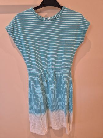 Sommerliches Streifenkleid, türkis-weiss gestreift; Gr. 122