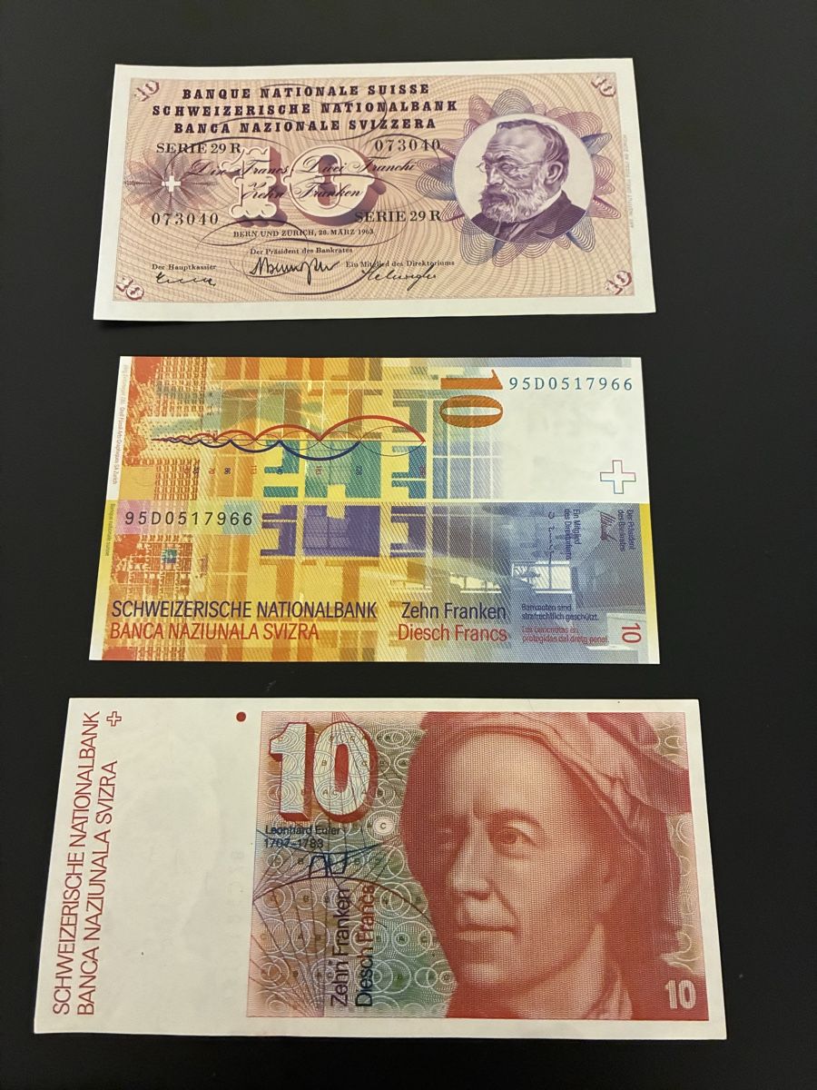 Banknoten: 3x10 Franken  bankfrisch – Neu (gemäss Beschreibung) aus Dällikon von Woldbanknoten