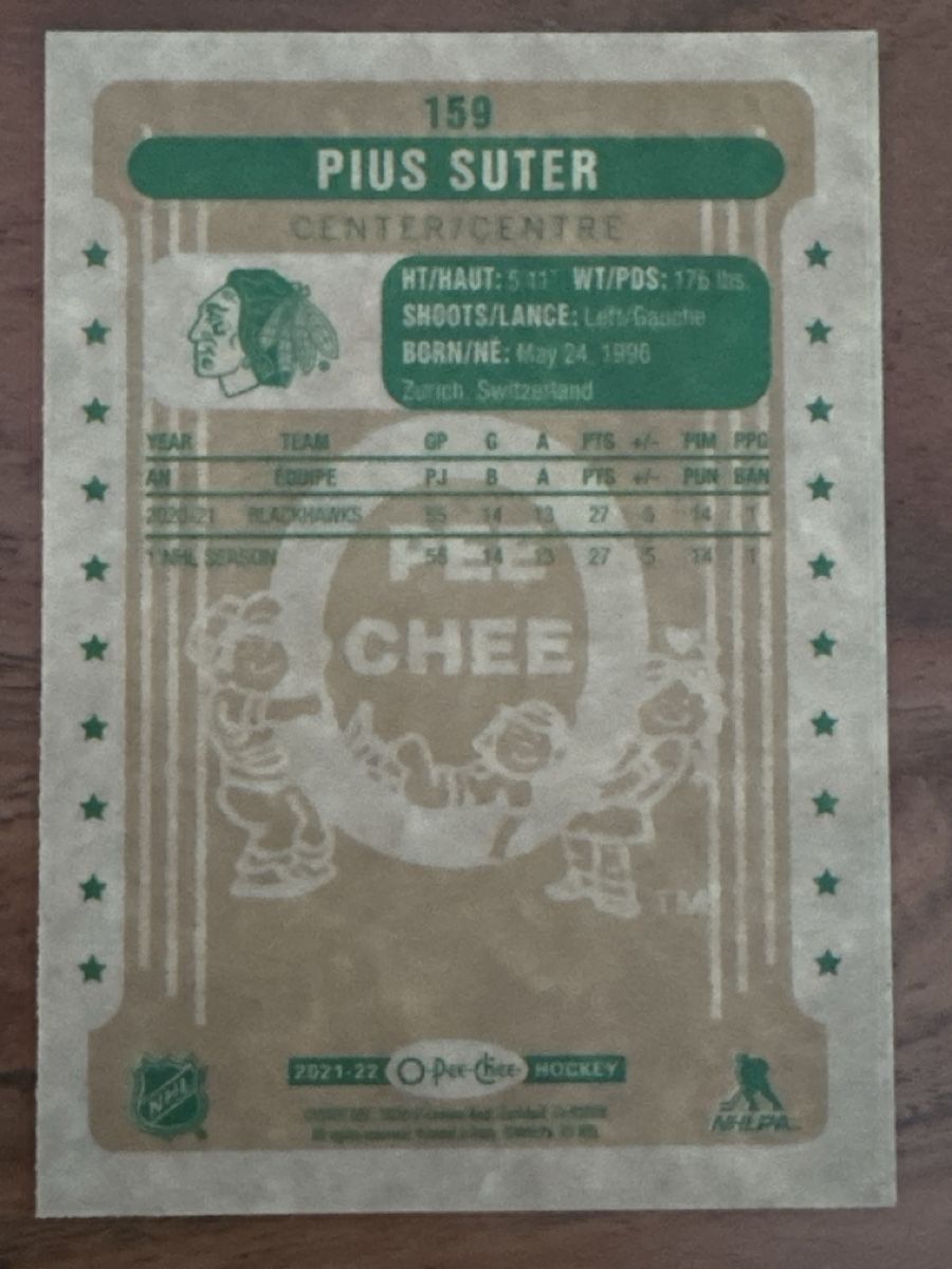 NHL Carte collezionabili: NHL Pius Suter Chicago Blackhawks OPC – Usato da Grüningen venduto da Peterpan99 1