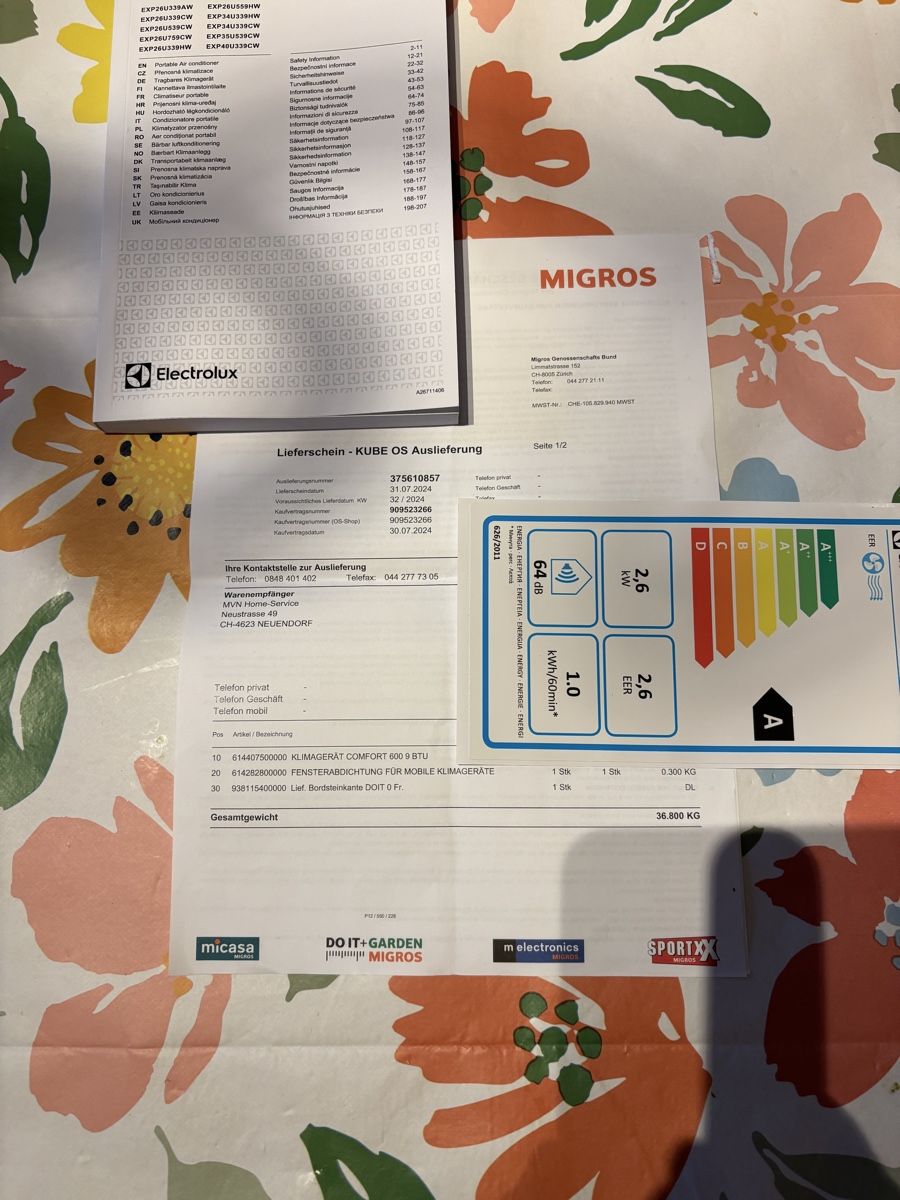 Electrolux Klimageräte: Electrolux Air Conditioner 9000BTU – Neu (gemäss Beschreibung) aus Winterthur von Karl0235 2