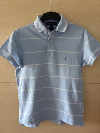 Tommy Hilfiger Polo Shirt hellblau gestreift Größe S