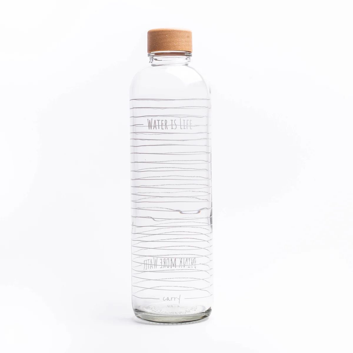 Borracce & Thermos: Carrybottle Glas Trinkflasche "Water is Life" – Usato da Strengelbach venduto da schnaeusel