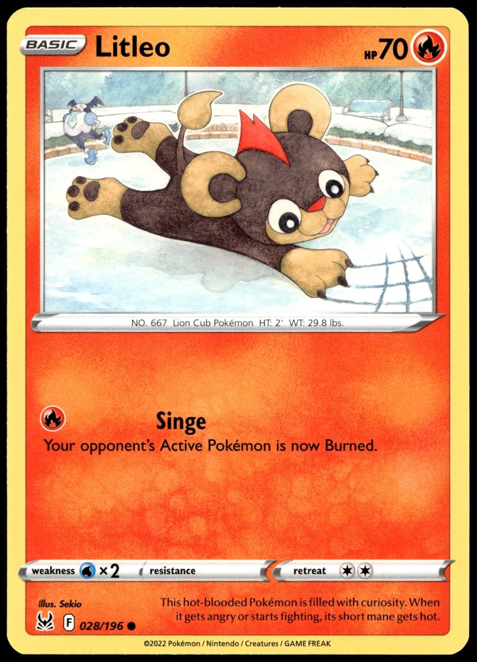 Pokémon Sammelbilder & Trading cards: Pokémon Litleo 028/196   SWSH11 Lost Origin – Gebraucht aus Le Mouret von PokemonCards_CH