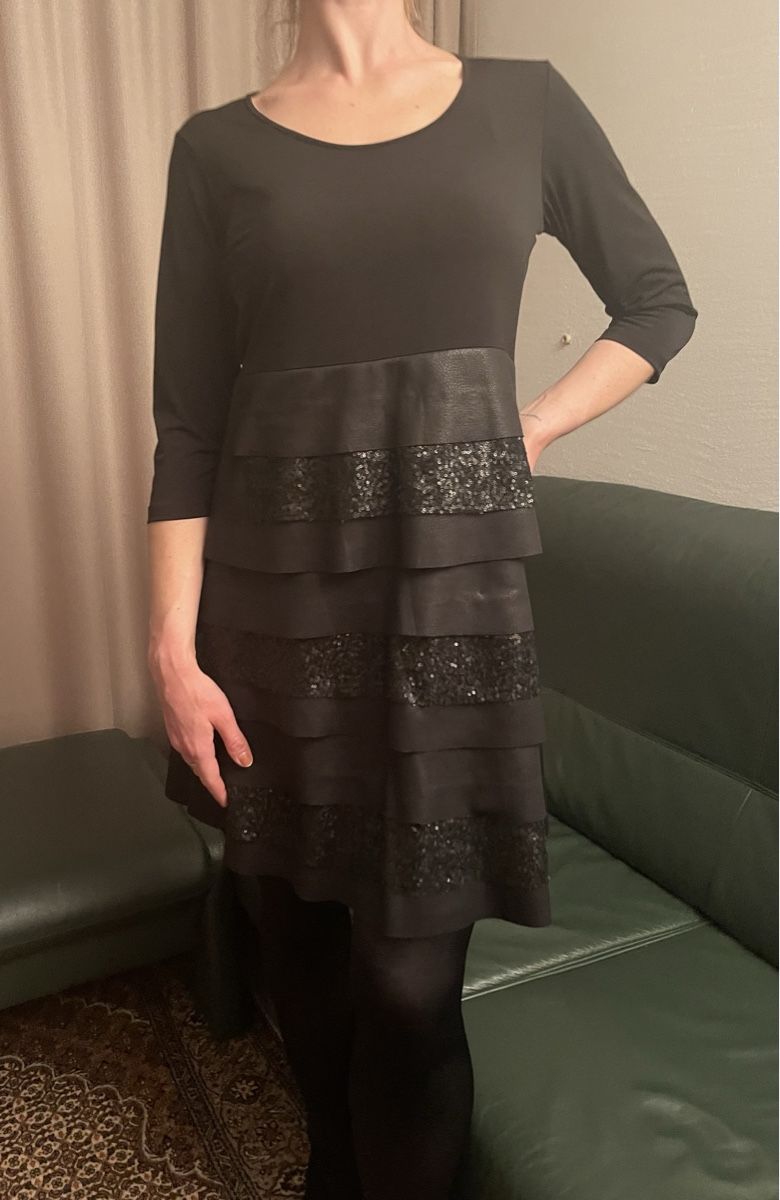 Vestiti: Vestito da sera nero con paillettes e similpelle-M/L – Nuovo (secondo la descrizione) da Gordevio venduto da LanaZimm 6