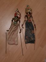 2 antik Holz Asien Hand-Marionette