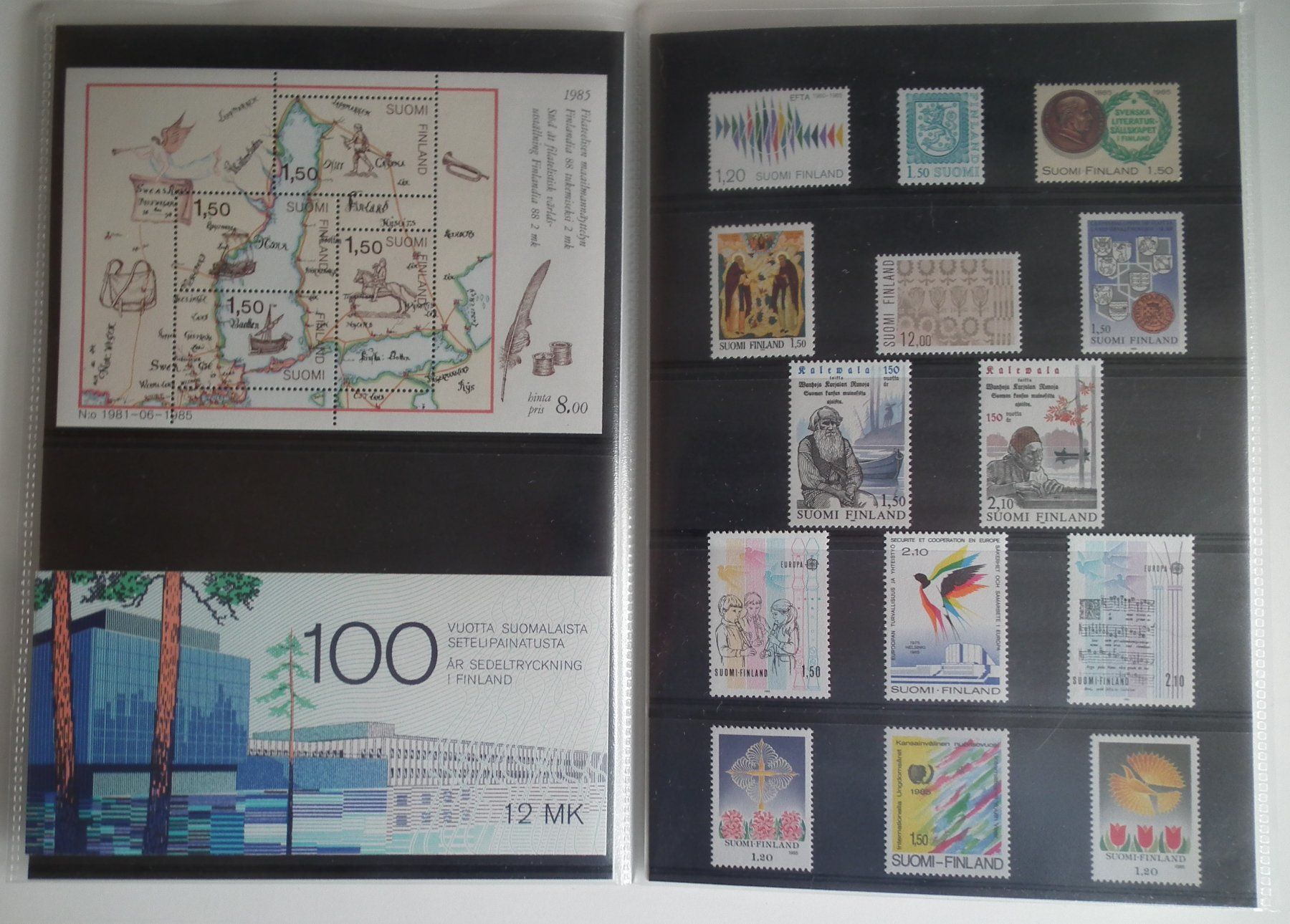 Tutti i francobolli: Finnland  Ausgabe 1983 Postfrisch**  in Folder – Usato da Kriens venduto da WULLU99 1