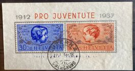 Pro Juventute Block 3 1937 gestempelt, SBK 50 Fr.
