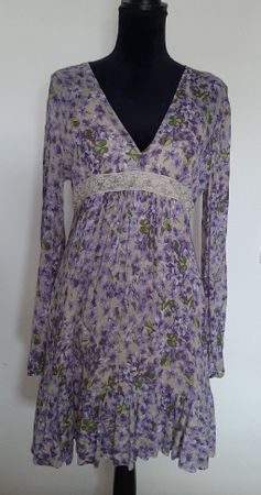 Twinset Sommerkleid, Gr.It. 48, Lila Blumenmuster, Top Zusta
