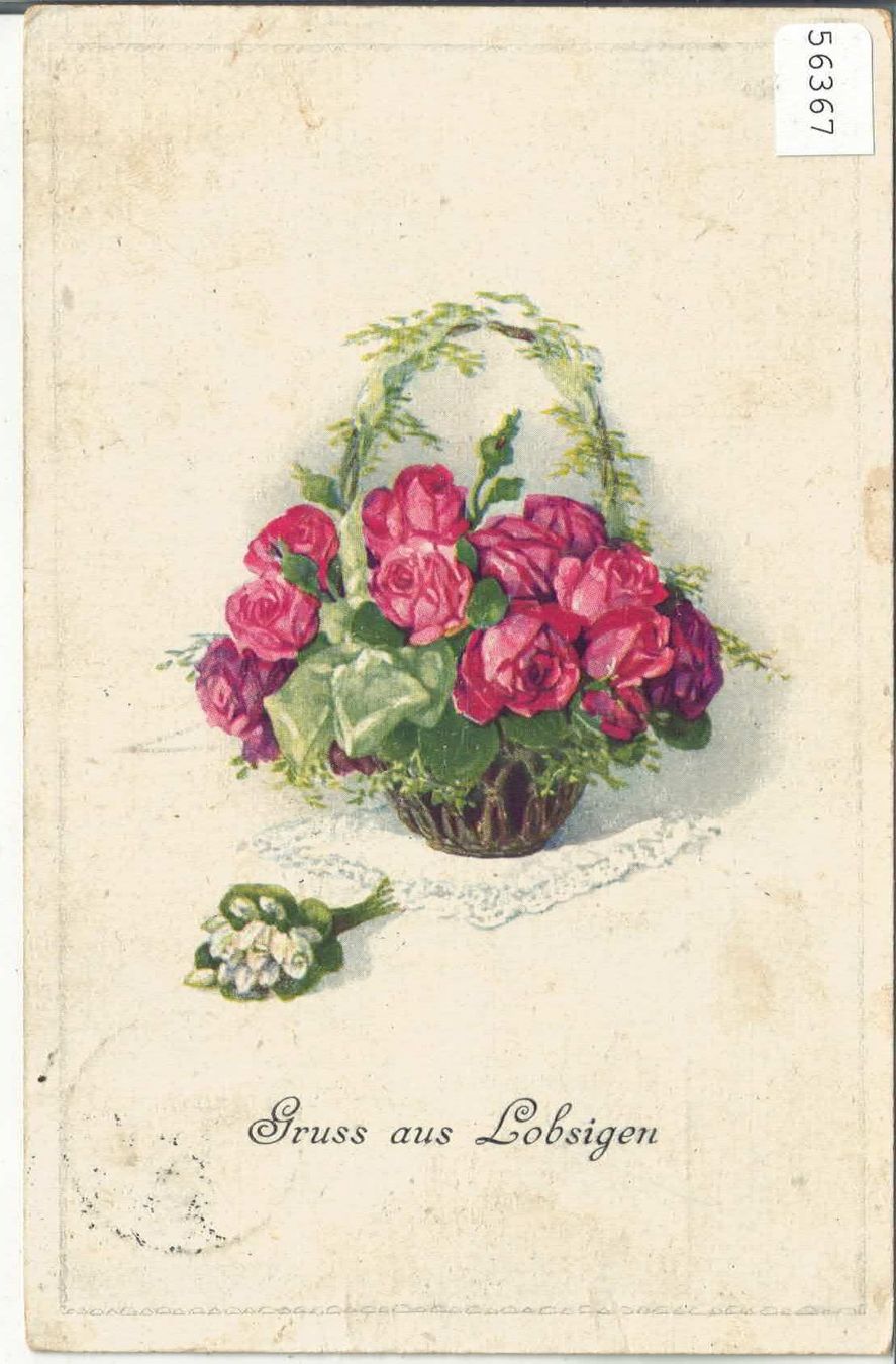 Ansichtskarten: Gruss aus Lobsingen - Rosen – Gebraucht aus Ettingen von Kartenplanet