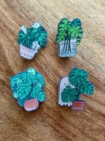 Set 4x Brosche / Anstecker Monstera