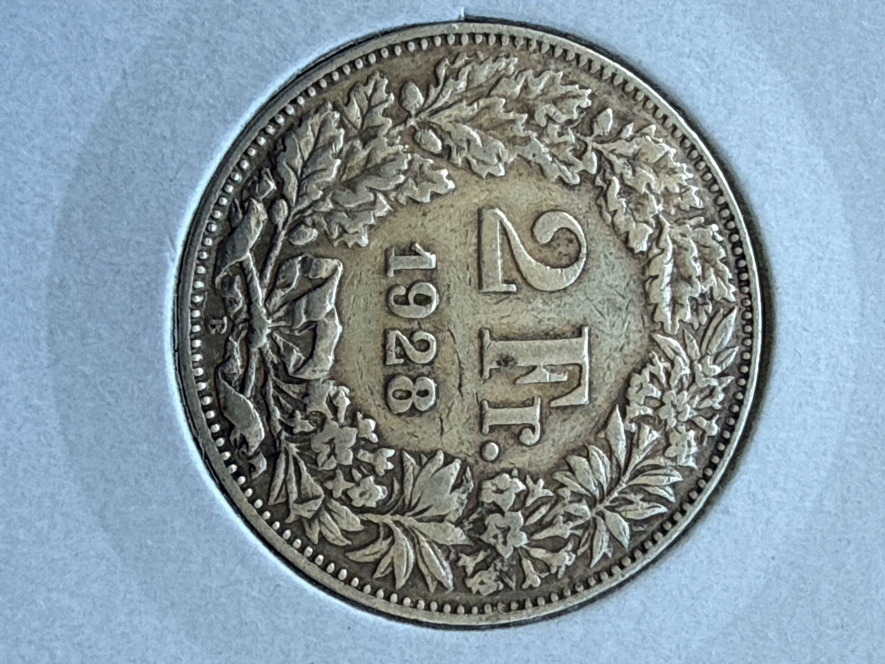 Tutti le monete: Swiss 2 francs 1928 Silver Coin – Usato da Pully venduto da ta571 1