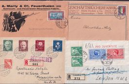 1921-1951, Pro Juventute, 10 TOLLE FRANKATUREN - anschauen!