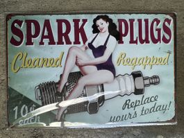 Spark plugs pin up Werbung Reklame 