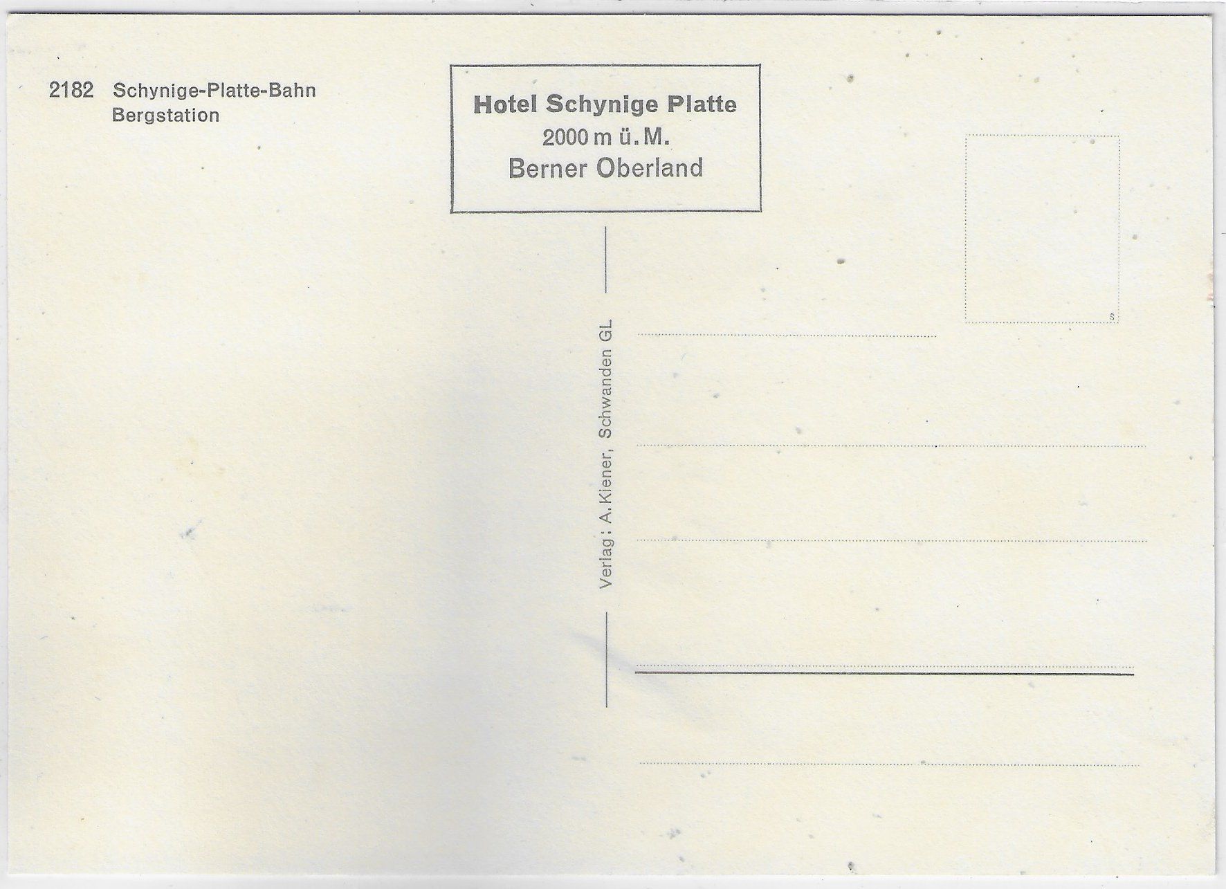 Cartoline postali: Schynige-Platte-Bahn - Bergstation – Usato da Ettingen venduto da Kartenplanet 1