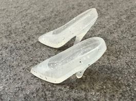 Barbie Schuhe weiss mit Glitzer