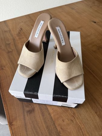 Aquazzura Violette Mule, nude Wildleder, Gr. 37.5