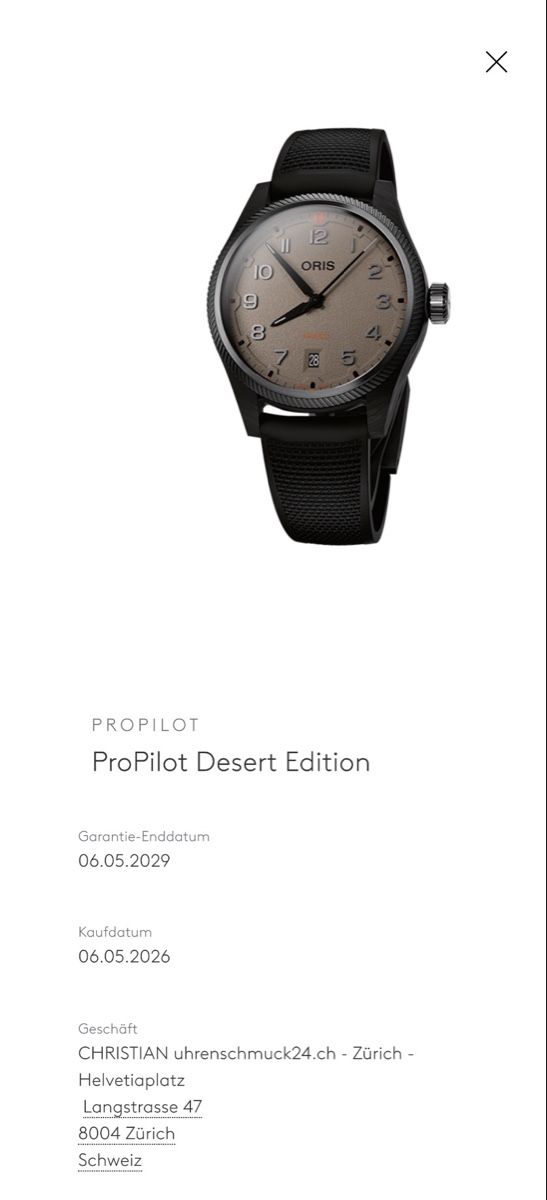 Oris Orologi: ORIS ProPilot 2026 ✅Desert Edition – Nuovo e nell'imballaggio originale da Frenkendorf venduto da VT06 8