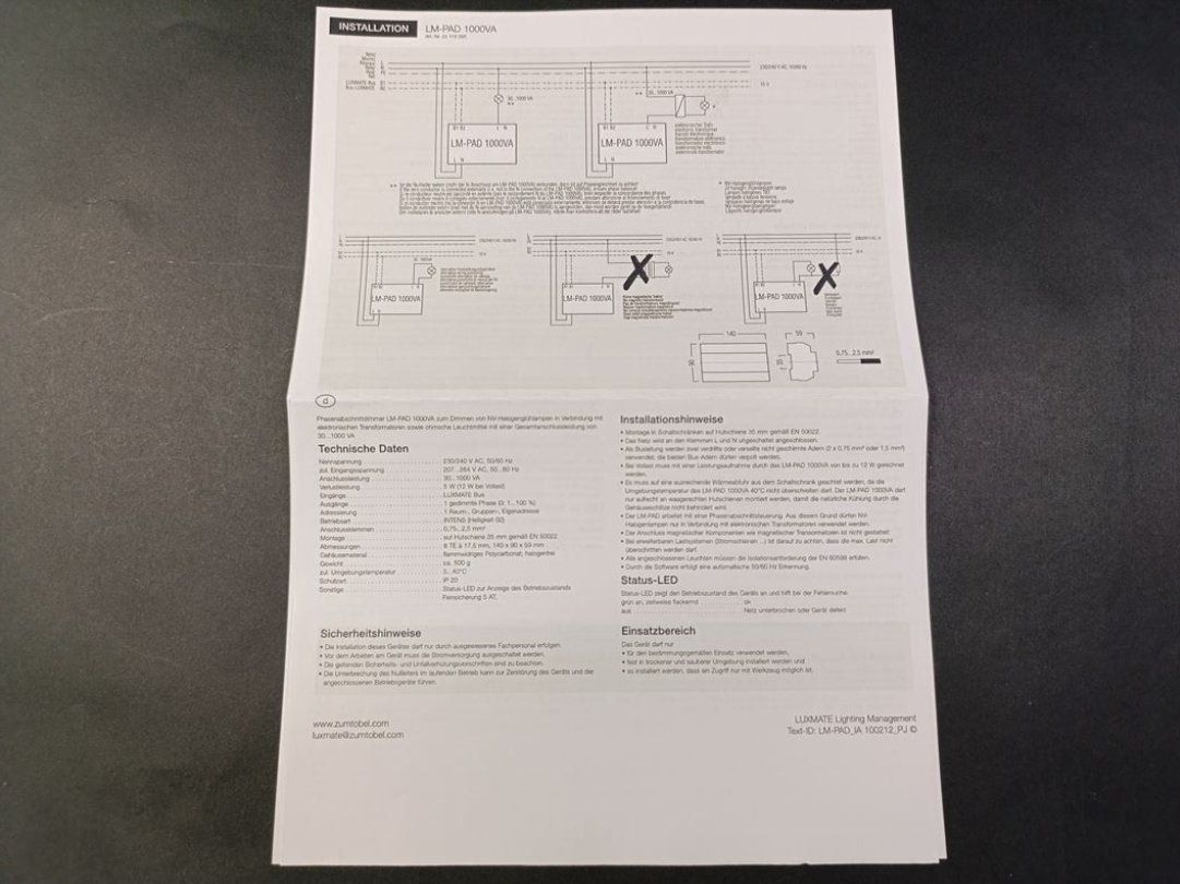 Componenti elettronici: ZUMTOBEL LUXMATE LM-PAD – Usato da Thielle venduto da urs_8lzn 2