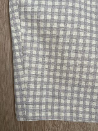 Unique handmade checked cotton yellow &white pencil skirt XS