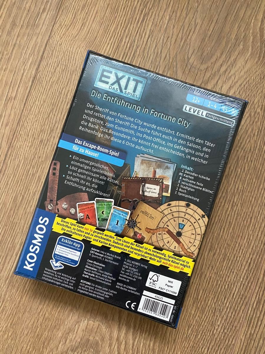 Kosmos Spiele: Exit - Die Entführung in Fortune City - Neu – Neu und originalverpackt aus Sursee von van.jan 1