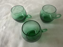 3er Set Vintage Likörgläsli, Schnabsgläsli Grün 🍸🍸🍸 