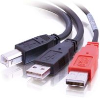 USB-B Stecker auf 2 x USB-A Stecker Y-Kabel, 2m, fabrikneu