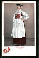 AK Frau in Tracht aus dem Wallis