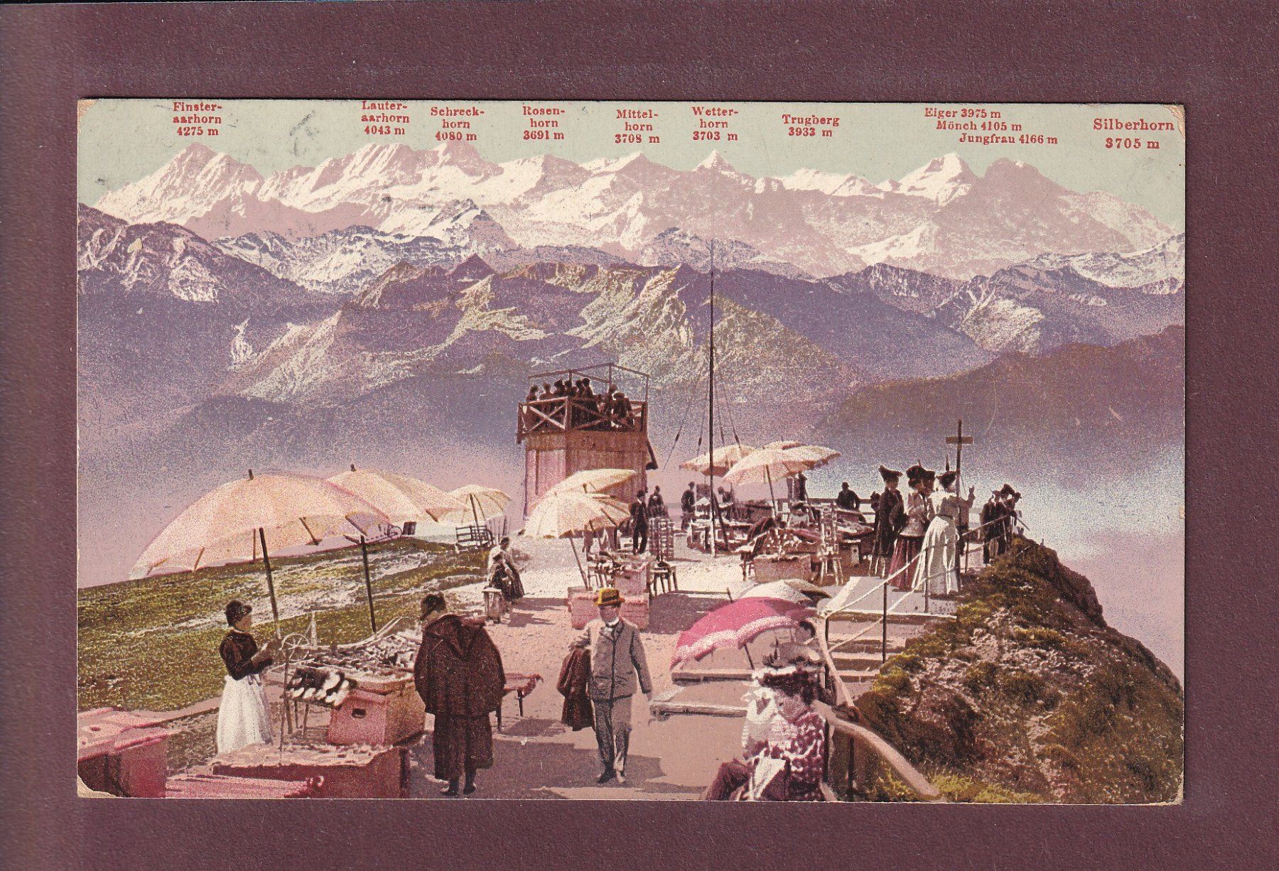 Ansichtskarten: RIGI-KULM - 1908 – Gebraucht aus Pully von nicecards