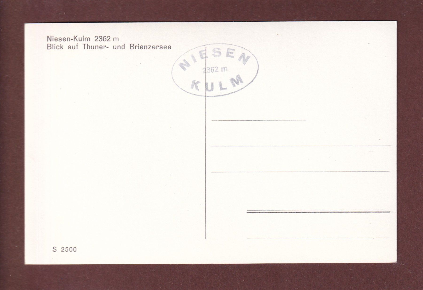 Cartoline postali: NIESEN-KULM - Thuner- und Brienzersee – Usato da Pully venduto da nicecards 1