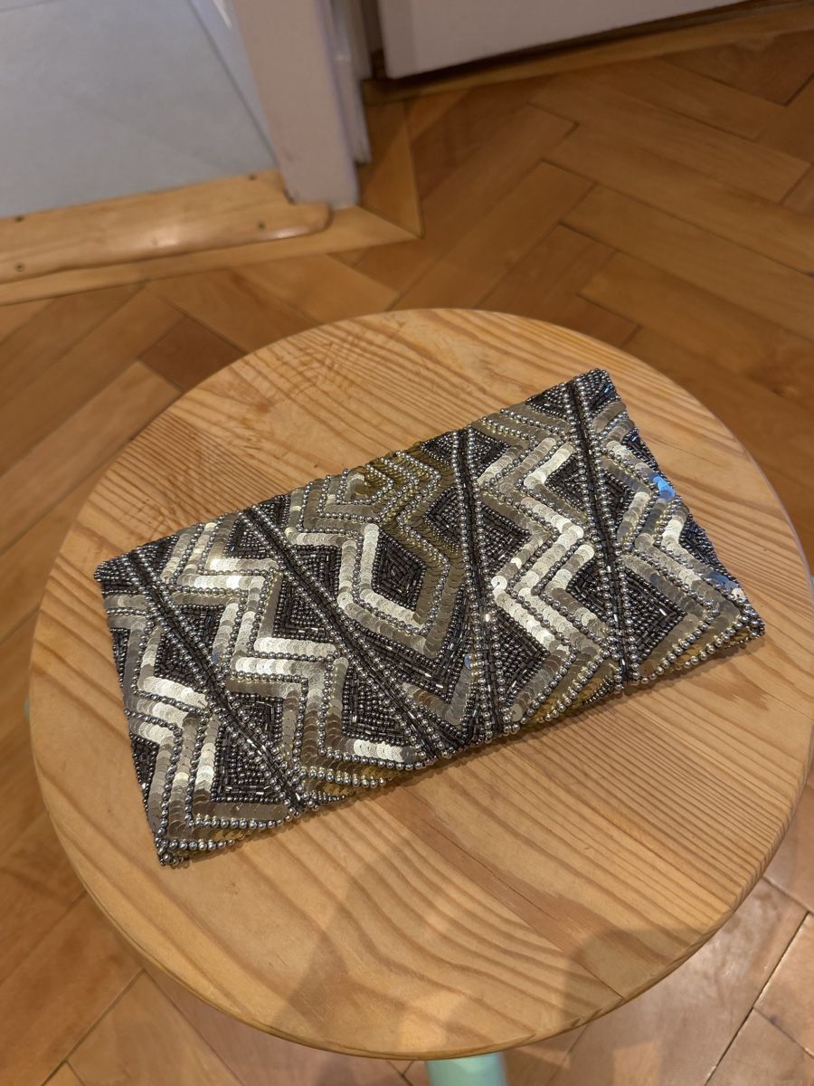 New Look Taschen für Damen: NEW LOOK Clutch Bag Beaded Sequin Pattern Silver – Neu (gemäss Beschreibung) aus Genève von jud_xrl8 2