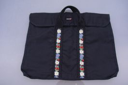 SWISSAIR schwarze Aktentasche mit Edelweiss + Krokusmotiven