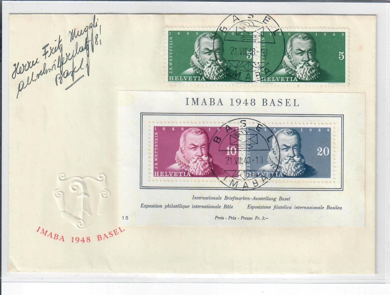 Tutti i francobolli: 1948 IMABA BASEL Combo FDC – Usato da Utzigen venduto da a8b9c0