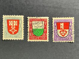 CH Juventute 1919 J12-14 gestempelt kplt. Serie schön