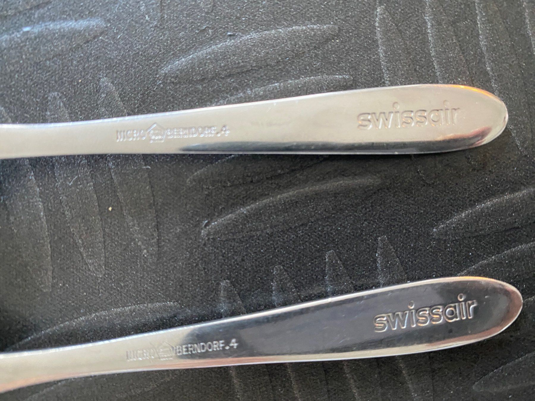 Swissair Cucchiai: 2 x Swissair Löffel - Kaffeelöffel – Usato da Olten venduto da Metacomet 2