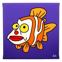 Lustiges Comic Leinwandbild " Fisch #173 "
