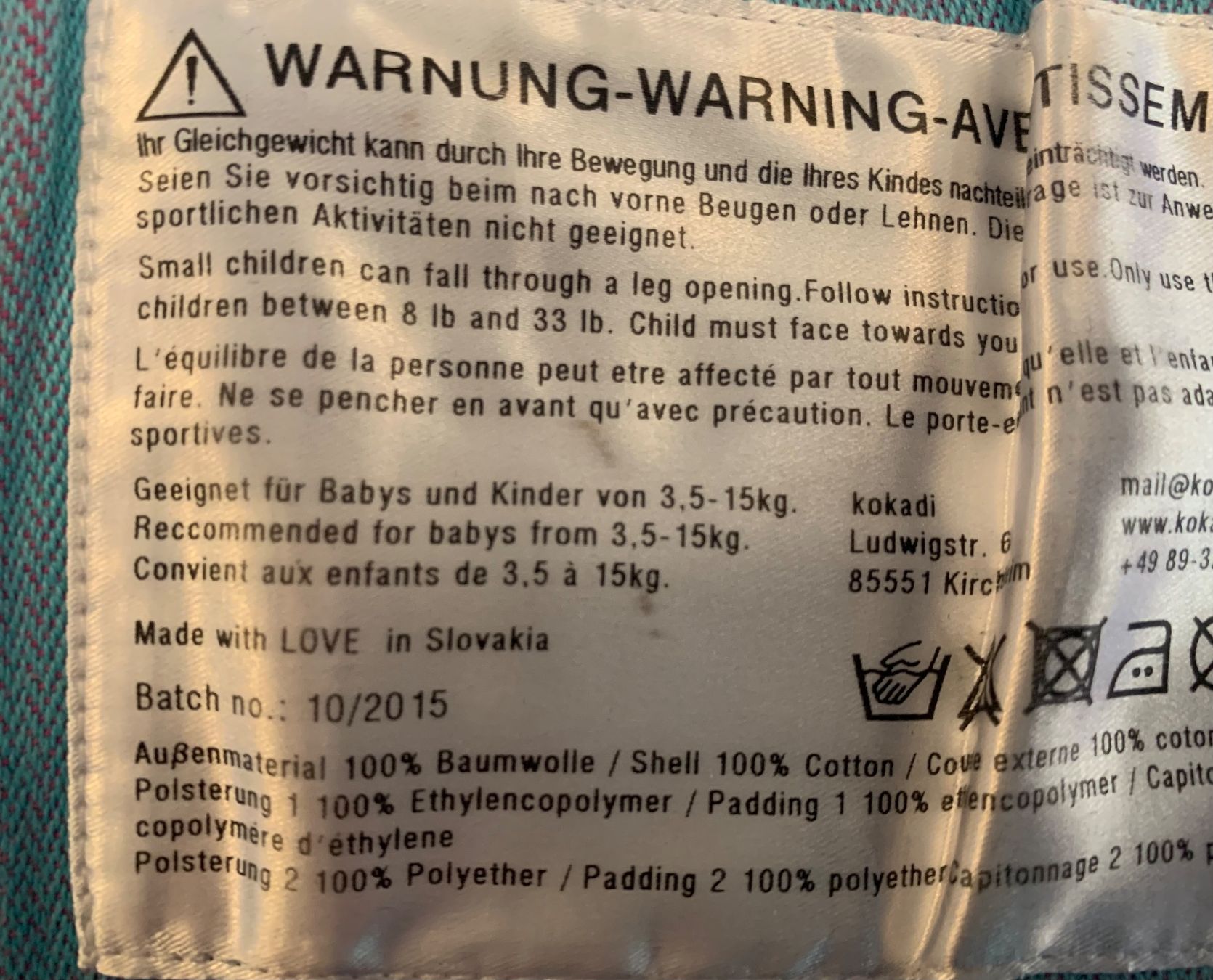 Kokadi Marsupi portabebè: Kokadi TaiTai Babysize – Usato da Zermatt venduto da Tinasvoyage 3