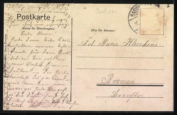 Cartoline postali: Gross-Deuben, Wollwaren-Handlung Georg G – Usato da Berlin venduto da bartko-reher 1
