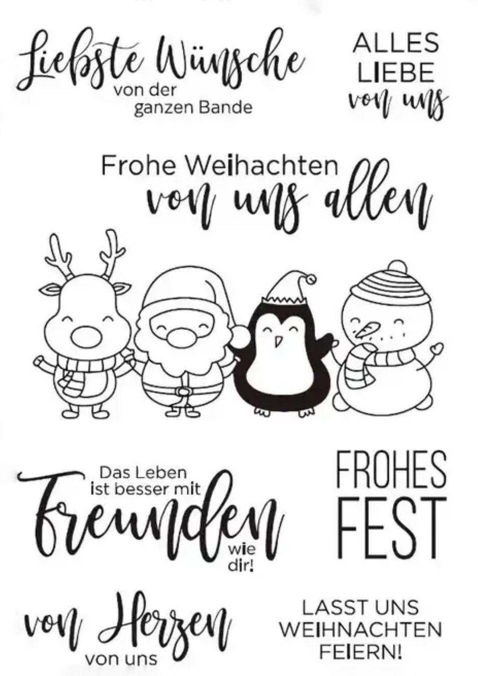 Timbri: Silikonstempel Weihnachten Freunde – Nuovo e nell'imballaggio originale da Kaltbrunn venduto da schere-stein-papier