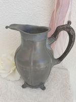 Antike Kanne Blech Metall mit Holzgriff Vintage Shabby Chic