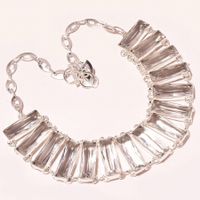 Beautiful White Topaz Gemstone Necklace Jewelry 18"