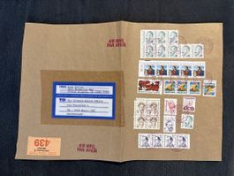 Enveloppe USA avec timbres oblitérés, année 1986, état bon