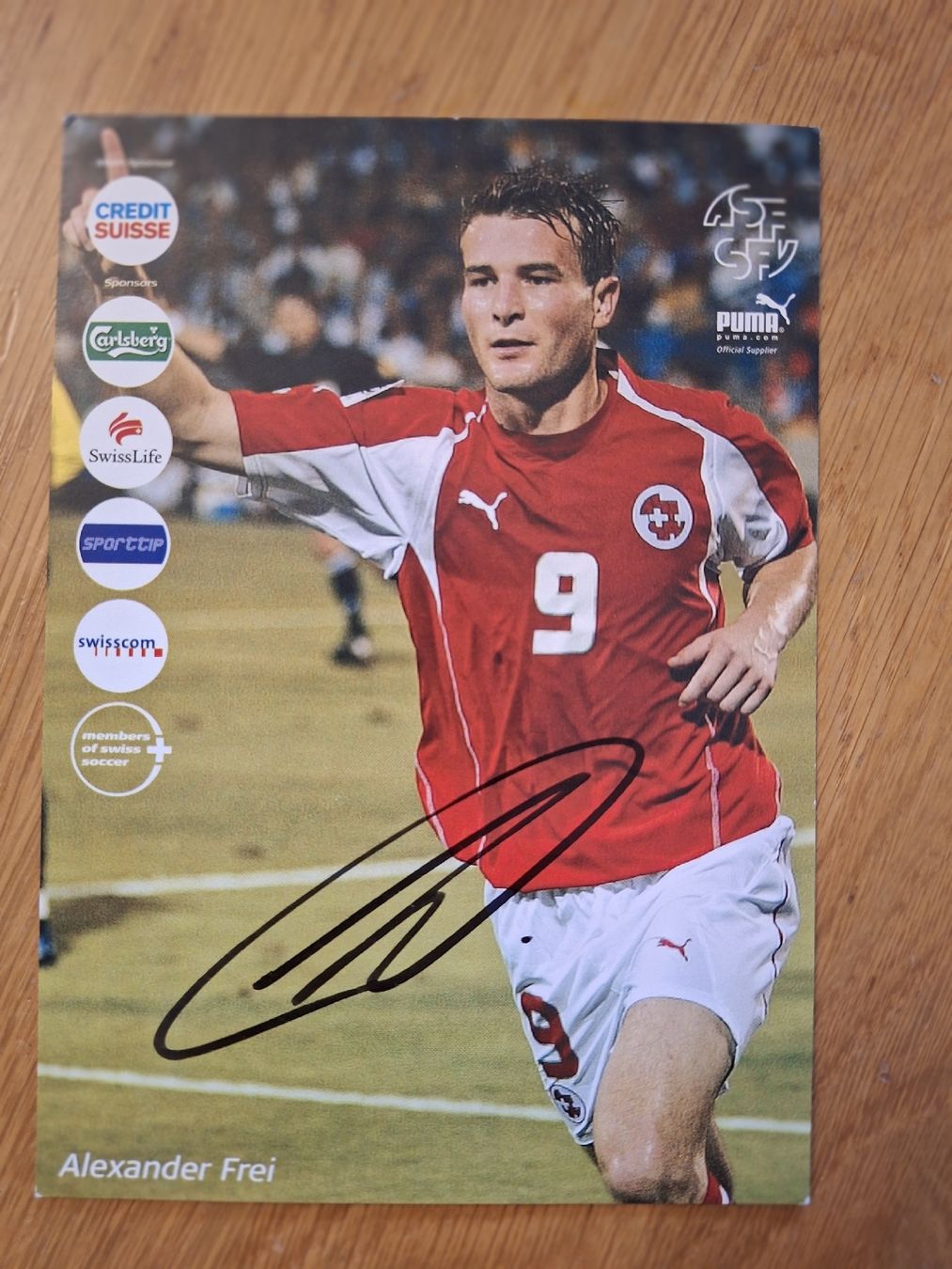 Autografi: Alex Frei Autogrammkarte Schweizer Nati – Usato da Thun venduto da wuschu