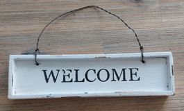 Deko Schild Welcome Landhausstil weiss neu